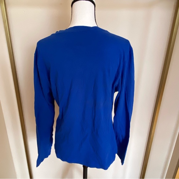 Blue long sleeve v neck shirt - Picture 3 of 8